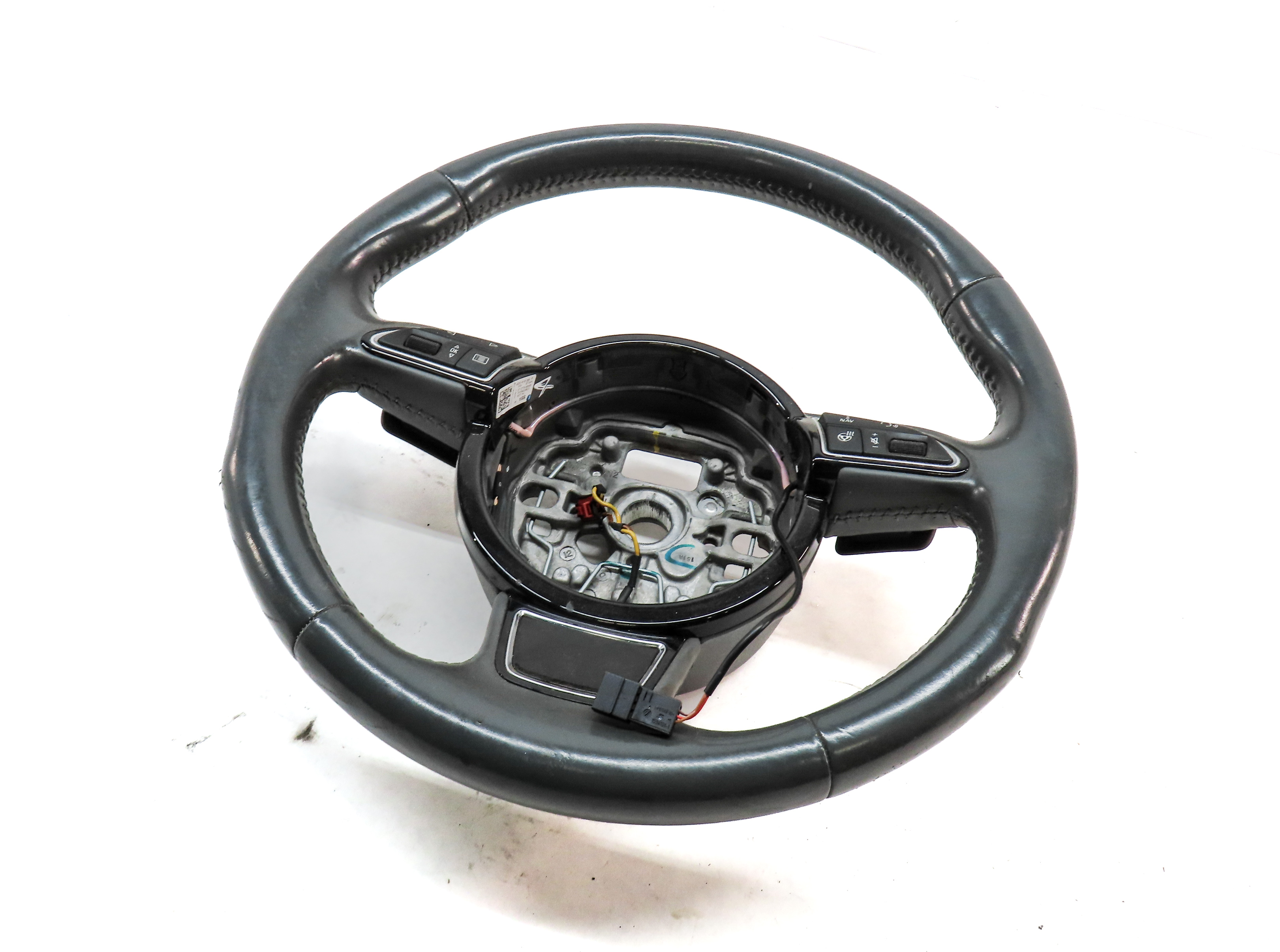 12-18 AUDI A6 A7 S6 S7 C7 4G8 3-SPOKE HEATED TIPTRONIC STEERING WHEEL(DARK GRAY) — exact item pictured